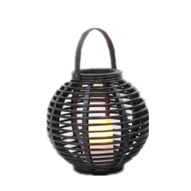 Battery Operated Round Rattan Lantern, Battery Operated Outdoor Light Fixture