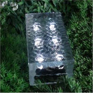 Solar LED Garden Decorative Glass Ice Brick Light Outdoor Crystal Stone 