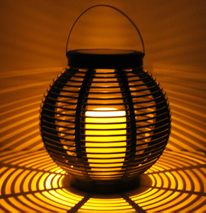 Solar Round Rattan Lantern Garden Light (medium Size) -led Garden Decorative Lights Outdoor