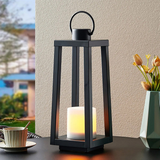 Solar Powered Iron Lantern ( Small Size)-LED Garden Decorative Lights Outdoor